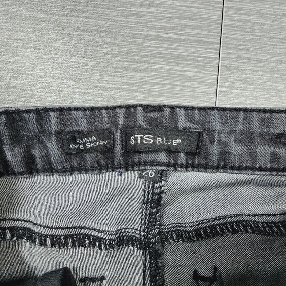 STS Blue Emma Ankle Skinny Black Distressed Jeans Womens Size 26 - Picture 5 of 12